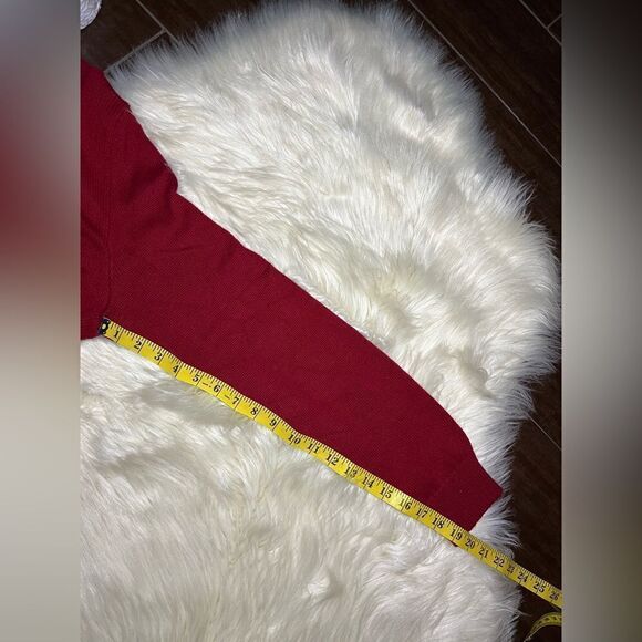 Polo Ralph Lauren Red Cotton 1/4 Zip Mock Neck Pullover Sweater sz large - Picture 6 of 7